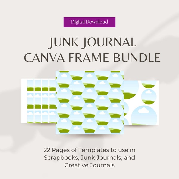 Junk Journal Canva Frame Templates BUNDLE Instant Digital Download