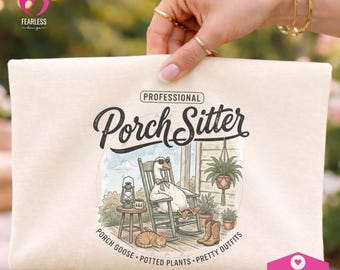 Persona profesional que cuida el porche png / Camiseta divertida de ganso png / Estética veraniega por sublimación png / Amantes de los gansos / Ternura de ganso / Club del ganso del porche