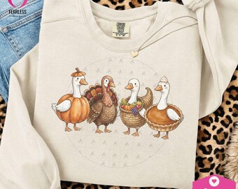 Funny Thanksgiving Goose png | Whimsical Doodles Sublimation Design | Colorful Cozy Cute | Fall Season Vibe | Goose Cuteness | Friendsgiving