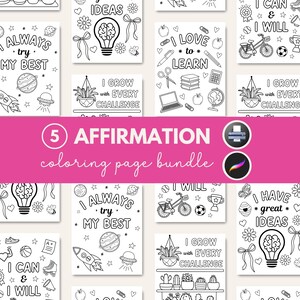 Inspiration Coloring Pages, Mental Health Coloring, Stress Relief Color Books, Growth Mindset Therapy Printable, Affirmation Coloring Pages