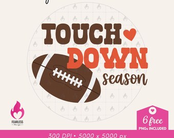Touchdown Season png / Sudadera de día de partido de fútbol png / Diseño de sublimación de fútbol moderno / Estética occidental audaz / Amantes del fútbol