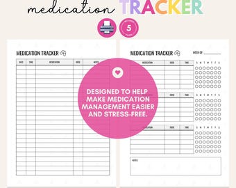 Medication Tracker | Printable Medication Schedule | Nurse Medication Chart  | Personal Medications Tracker | Medications Log