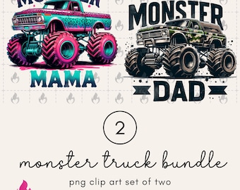 Paquete de mamás y papás de Monster Truck (en formato PNG), diseño de camiseta de papá de Monster Truck, mamá divertida (en formato PNG), mamá divertida, Día de la Madre