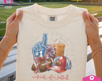 Café de fin de semana Fútbol png / Diseño de sudadera para día de partido de fútbol / Lazos brillantes con pinceladas png / Coqueta de fútbol png / Amantes del fútbol