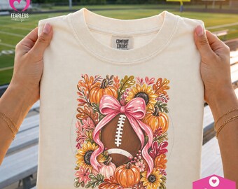 Fall Football png | Floral Boho Designs | Football Lovers Sublimation Design | Cozy Fall Seasonal Design | Brushstroke Coquette png