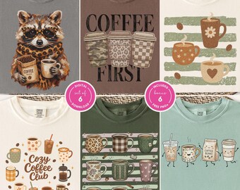 Designer Coffee png Bundle | Coffee Design Bundle | Everyday Designs | Colorful Cozy Cute | Coffee Lovers png | Cafe Style | Cozy Seasonal