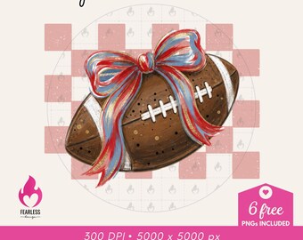 Football Coquette png | Football Gameday Sweatshirt png | Brushstroke Coquette Sublimation | Brushstroke Glitter Bows png | Football Lovers