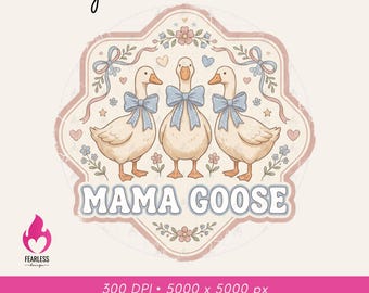 Ganso vintage png / Diseño de sublimación de gansos de los años 80 / Animales de cabaña png / Diseño de sudadera con lazo coqueto de ganso tonto retro