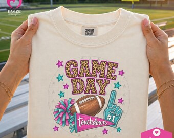 Gameday Football png | Football Fan Sweatshirt Design | Football Cheering png | Whimsical Doodles | Aesthetics Girly | Football Lovers