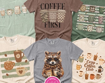 Designer Coffee png Bundle | Coffee Design Bundle | Everyday Designs | Colorful Cozy Cute | Coffee Lovers png | Cafe Style | Cozy Seasonal