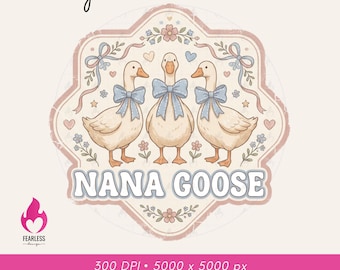 Vintage Mama Goose-png | Nana Goose | Sublimatieontwerp jaren 80 ganzen | Cottage Core Nana png | Retro Silly Goose Coquette-strikontwerp