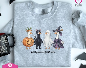 Spooky Porch Goose png | Funny Goose Shirt png | Whimsical Doodles Sublimation Design | Goose Lovers | Goose Cuteness | Porch Goose Mama