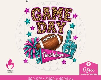 Gameday Football png | Football Fan Sweatshirt Design | Football Cheering png | Whimsical Doodles | Aesthetics Girly | Football Lovers