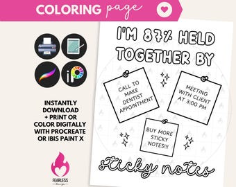 Chaos Coordination ADHD Coloring Page, Sassy Girls Coloring, Funny Neurodiversity Coloring, Busy Mom Coloring Sheet, Mental Health Coloring