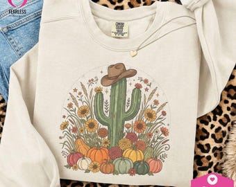 Fall Floral Cactus png | Western Aesthetics | Floral Boho Pumpkin png | Fall Season Vibe | Fall Designs Western | Western Cowgirl Vibe