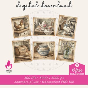 Thrifted Aesthetic png | Country Cottage Sublimation Design | Granny Cottagecore Postage Stamp png | Vintage Inspired Goose Sweatshirt png image 1