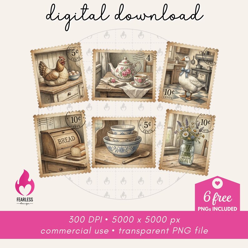 Thrifted Aesthetic png | Country Cottage Sublimation Design | Granny Cottagecore Postage Stamp png | Vintage Inspired Goose Sweatshirt png image 1