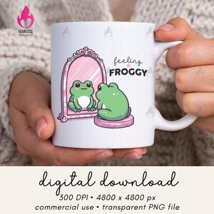 Cute Frog PNG, Mental Health png, Funny Frog Viral png for Stickers, Emotional png, Girly Aesthetic Frog, Sublimation Design, Girl Frog png