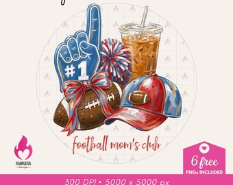 Football Moms Club png | Football Gameday Sweatshirt png | Brushstroke Coquette Sublimation | Brushstroke Glitter Bows png | Football Lovers