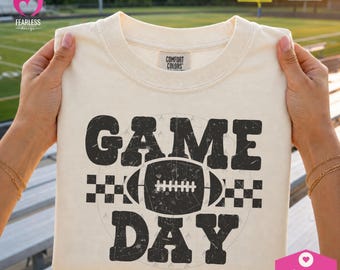 Fútbol del día del partido png / Diseño de sudadera de fútbol retro / Letras de burbujas / Amantes del fútbol / Juegos de fútbol a cuadros retro png
