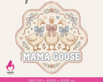 Ganso vintage png / Diseño de sublimación de gansos de los años 80 / Animales de cabaña png / Diseño de sudadera con lazo coqueto de ganso tonto retro