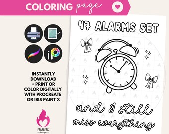 Always Late Funny ADHD Coloring Page, Sassy Girls Coloring, Funny Neurodiversity Coloring, Adult adhd Coloring sheet, Mental Health Coloring