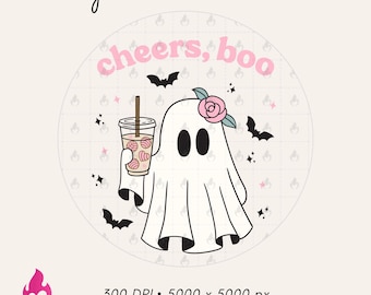 Girly Halloween Ghost png, Halloween Spooky Cuteness, Spooky Season png Designs, Halloween Cuteness Coffee png,  Halloween Retro Ghost