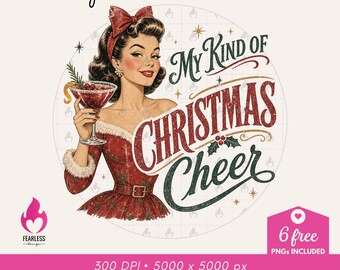 Christmas Cheer png | Christmas Retro Designs | Merry Mama png | 1950s Christmas png | Boujee Christmas Funny | Humor Xmas png