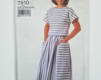 1980's Simplicity 7910 two-piece dress pattern