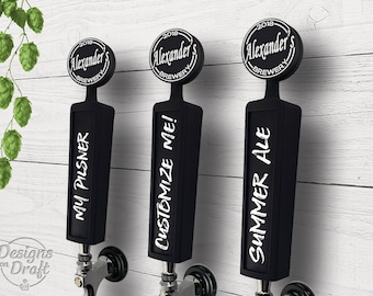 Personalisierter Zapfhahngriff mit Kreidetafel und veränderbarem Kreistopper - Schwarz - Geschenkideen für Ihn Benutzerdefinierte Bierliebhaber Jubiläumsgeschenk