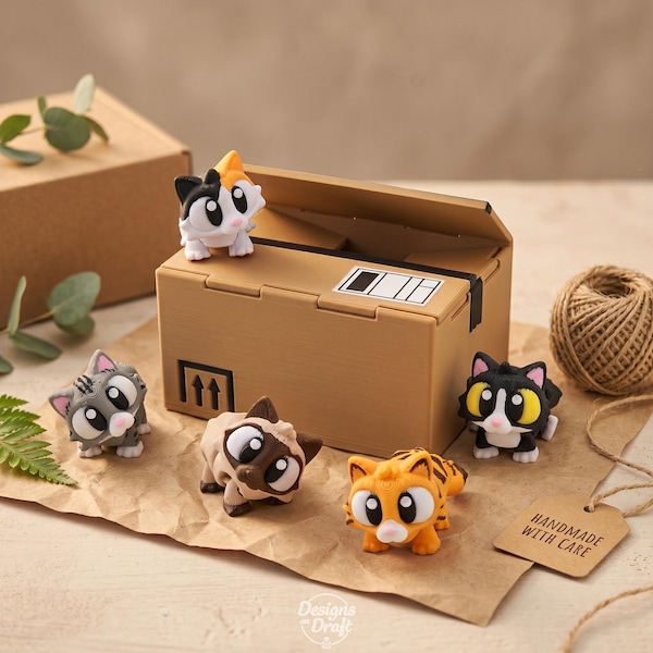 Cats in a Box Mini Playset - Screen-Free Imaginative Play & Fidget Desk Toy