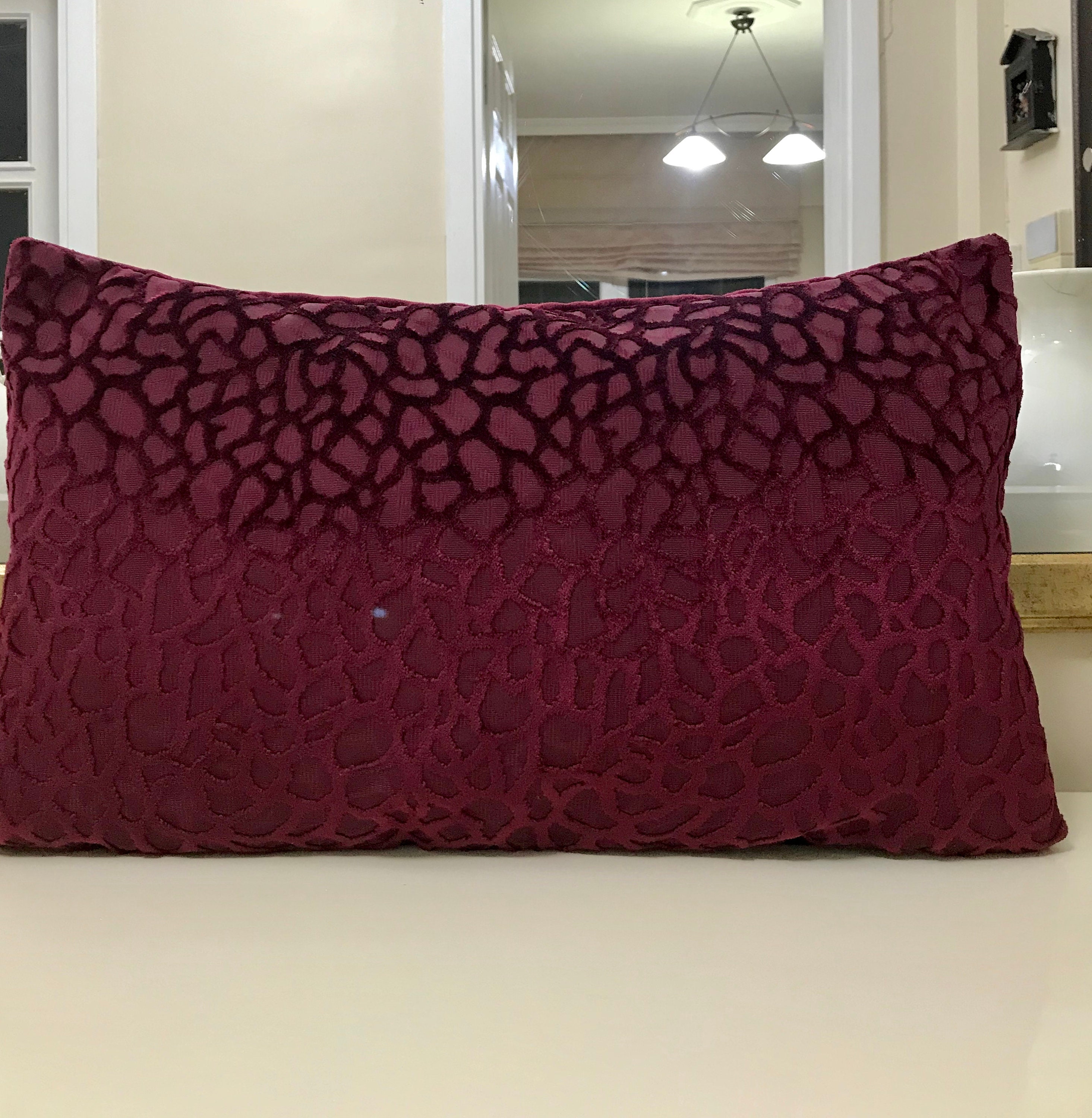 Burgundy Velvet Throw Pillows Velvet Pillow Cover Burgundy Etsy