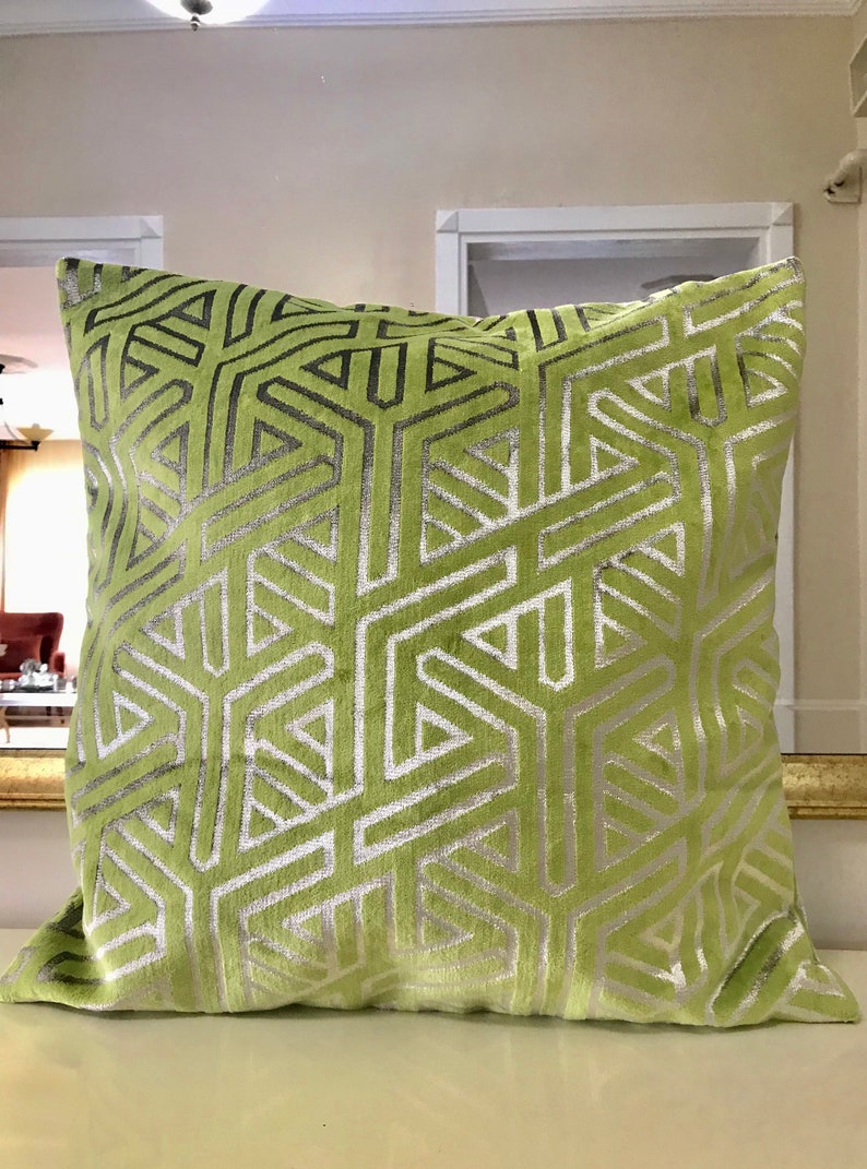 Bright Green Velvetthrow Pillowsvelvet Pillowcover Green Etsy