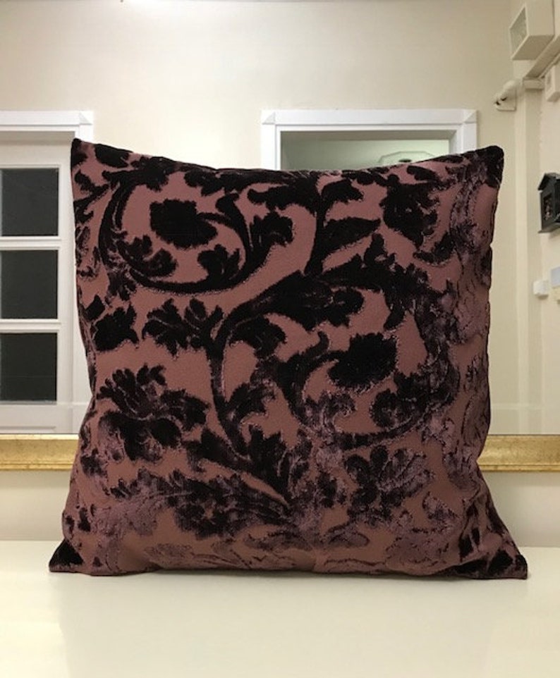 Throw Pillows Velvet Pillow Cover Plum Designer Plum Pillows Cover, Gold Studs