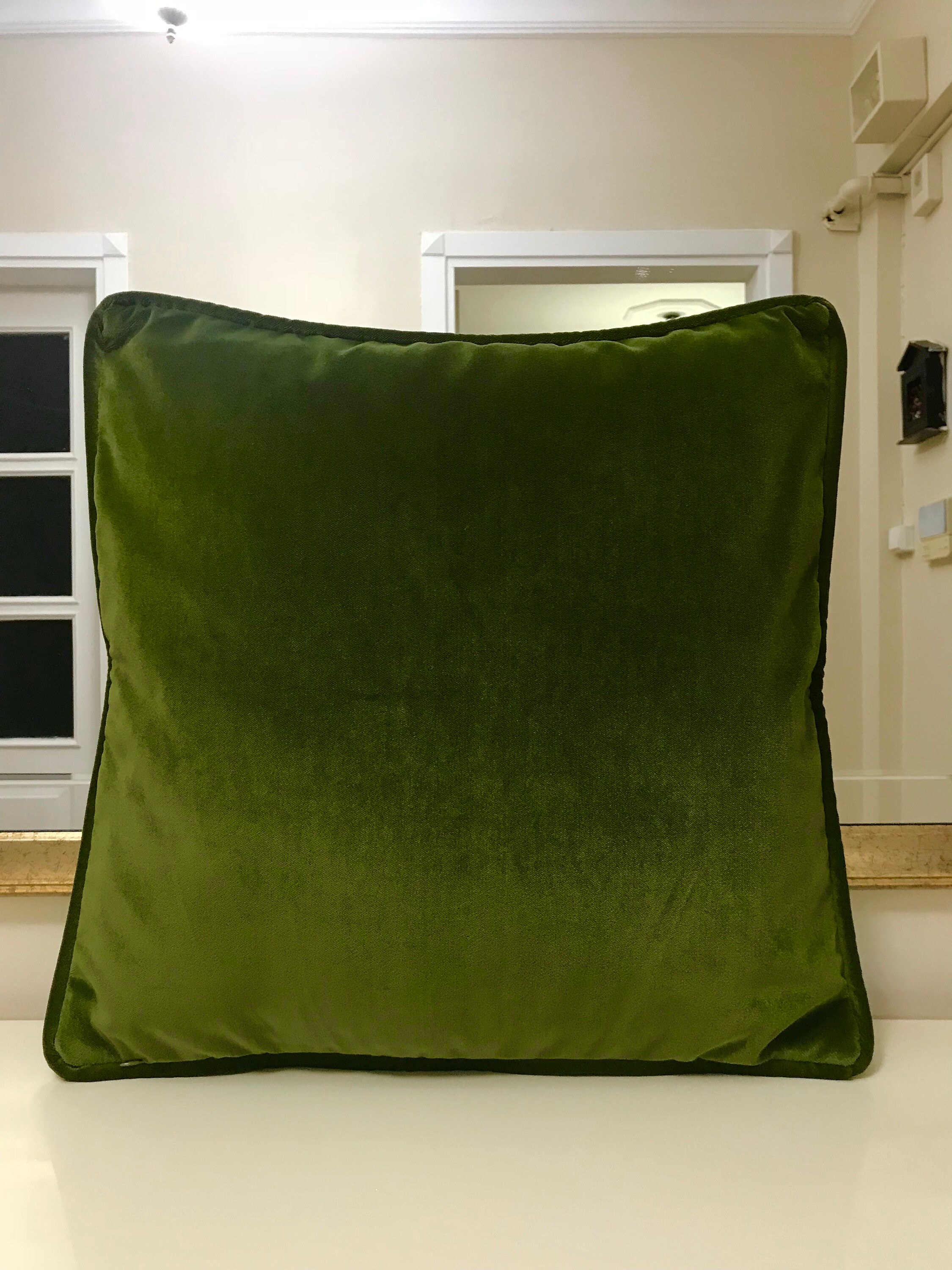 Green Velvet Throw Pillows Velvet Pillow Cover Green Etsy