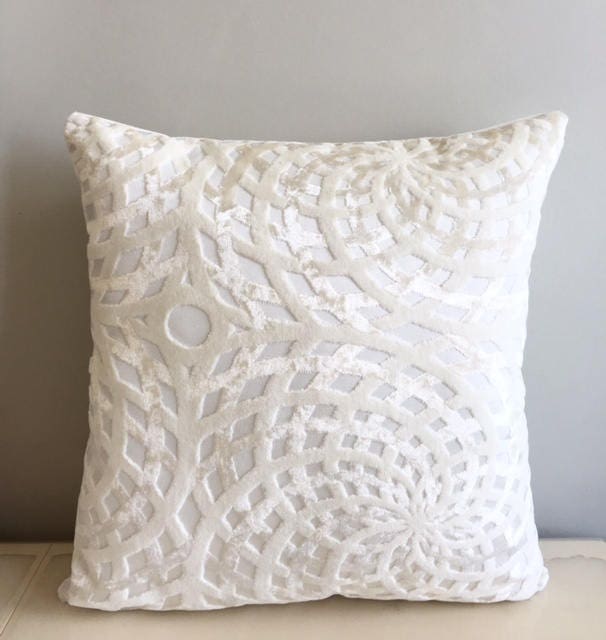 Cream Velvet Throw Pillows Velvet Pillow Cover Cream Etsy