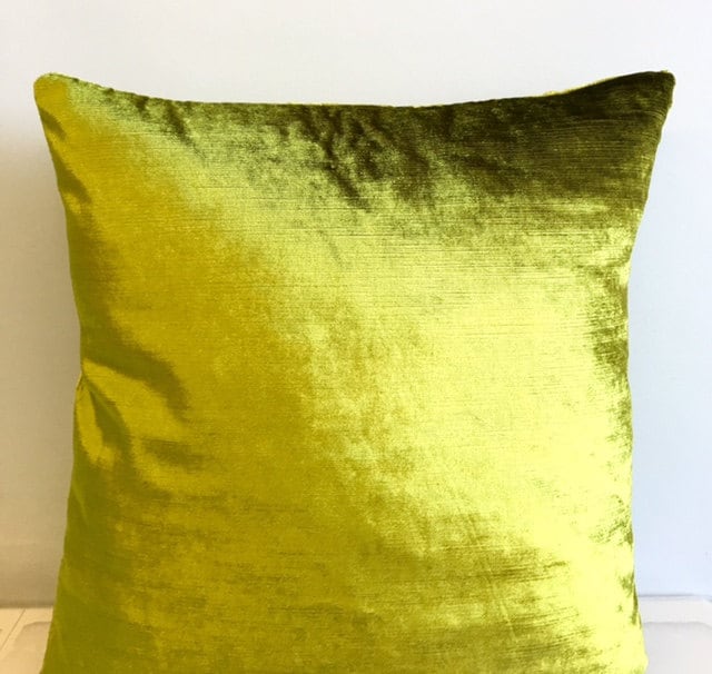 Bright Green Velvet Throw Pillows Velvet Pillow Cover Green Etsy