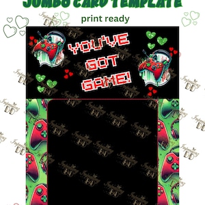 Videospiel Valentinstag Leckerli Kartenvorlage | Gamer Geschenk | Jbo Valentinstag | nur digitaler Download| 11 x 14 druckbereit