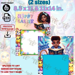 Jbo Osterkarte | 2 Designs| Teenager Mädchen und Junge | digitaler Download|8,5x11 11x14| druckbereit