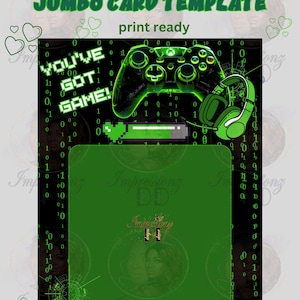 Videospiel Valentinstag Leckerli Kartenvorlage | Gamer Geschenk | Jumbo-Valentinstagskarte | nur digitaler Download| 11 x 14 druckbereit