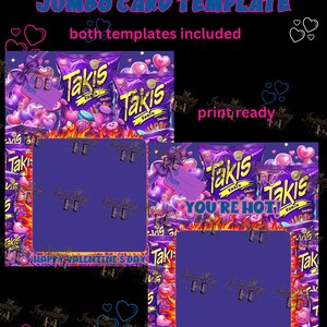 2 Takis inspirierte Valentinstag Kartenvorlagen | Valentinstag Geschenk | Jbo-Valentinstag-Karte | nur digitaler Download| 11 x 14 druckbereit