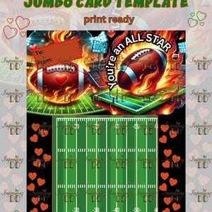 Fußball Valentinstag Leckerli Karte | Sportler| Jumbo-Valentinstagskarte | digitaler Download|3 Größen 13x18*8,5x11*11x14