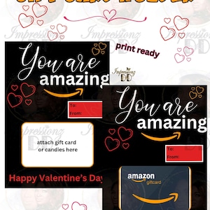 Amazon inspirierte Geschenkkartenvorlage zum Valentinstag | Kartenhalter | Valentinstag Geschenk | nur digitaler Download| 5 x 7 druckbereit