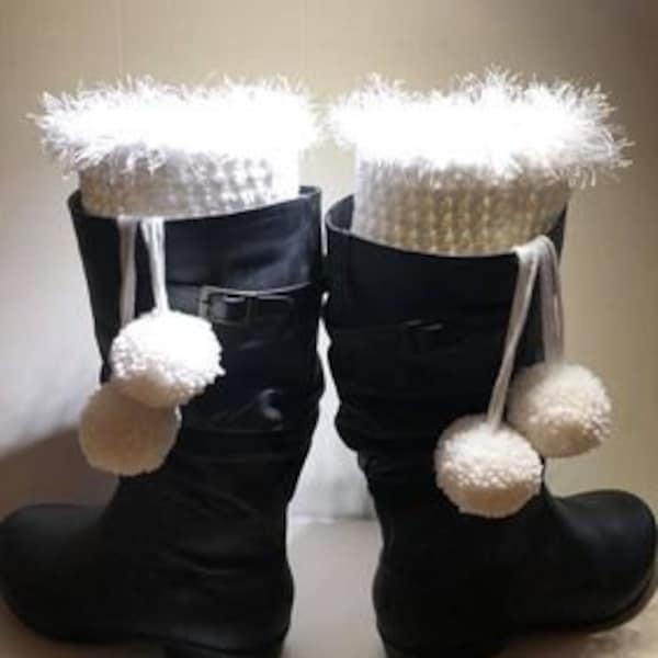 White Boot Cuffs (Can be adjusted to fit any size) crochet PATTERN ONLY