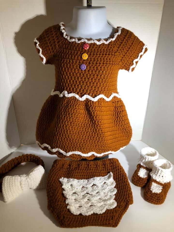 crochet gingerbread dress pattern free NOT AI