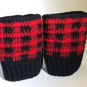 Plaid Boot Cuffs crochet PATTERN ONLY