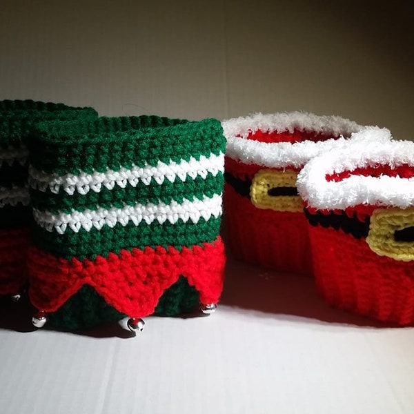 Santa and Elf boot cuffs (PATTERN ONLY)