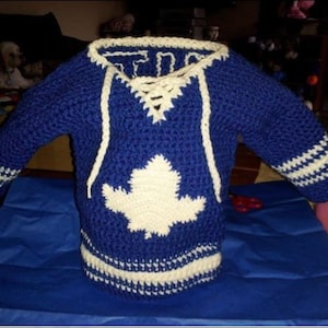 Toronto Maple Leaf Hockey Jersey Häkelanleitung NUR (6-9) Monate