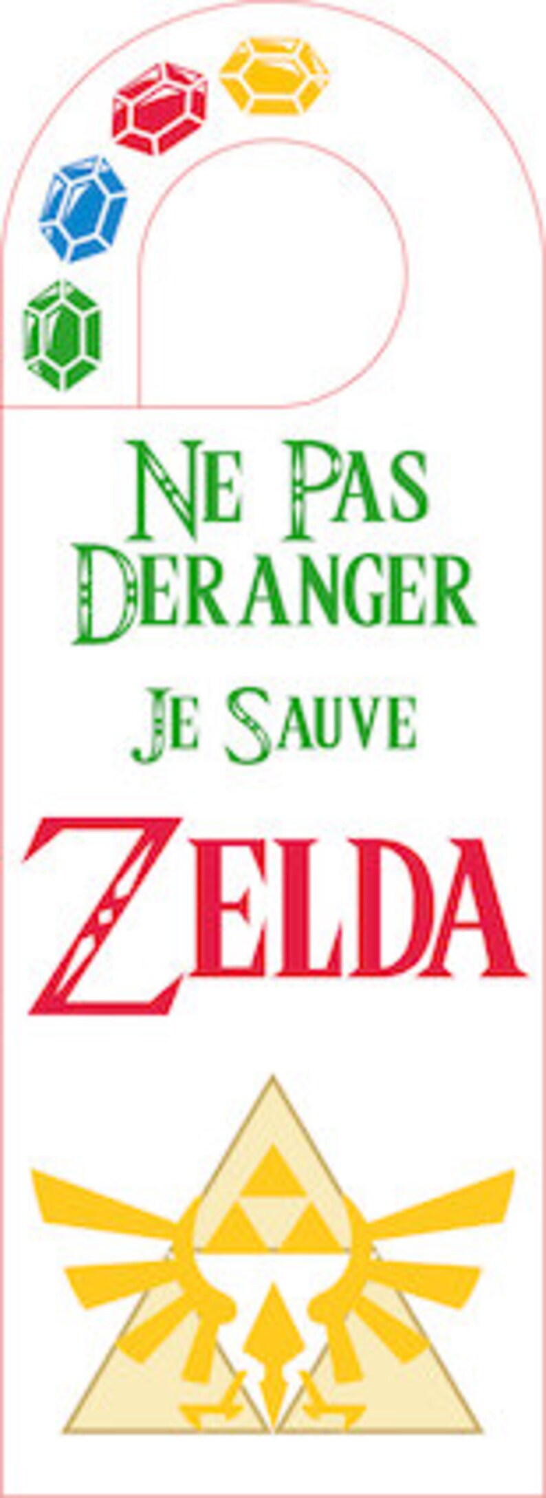 Accrocheporte Zelda à imprimer Ne pas déranger je Etsy France