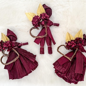 Sweetheart Corn Husk Poppet: Red Wine Valentine’s or Lupercalia Doll